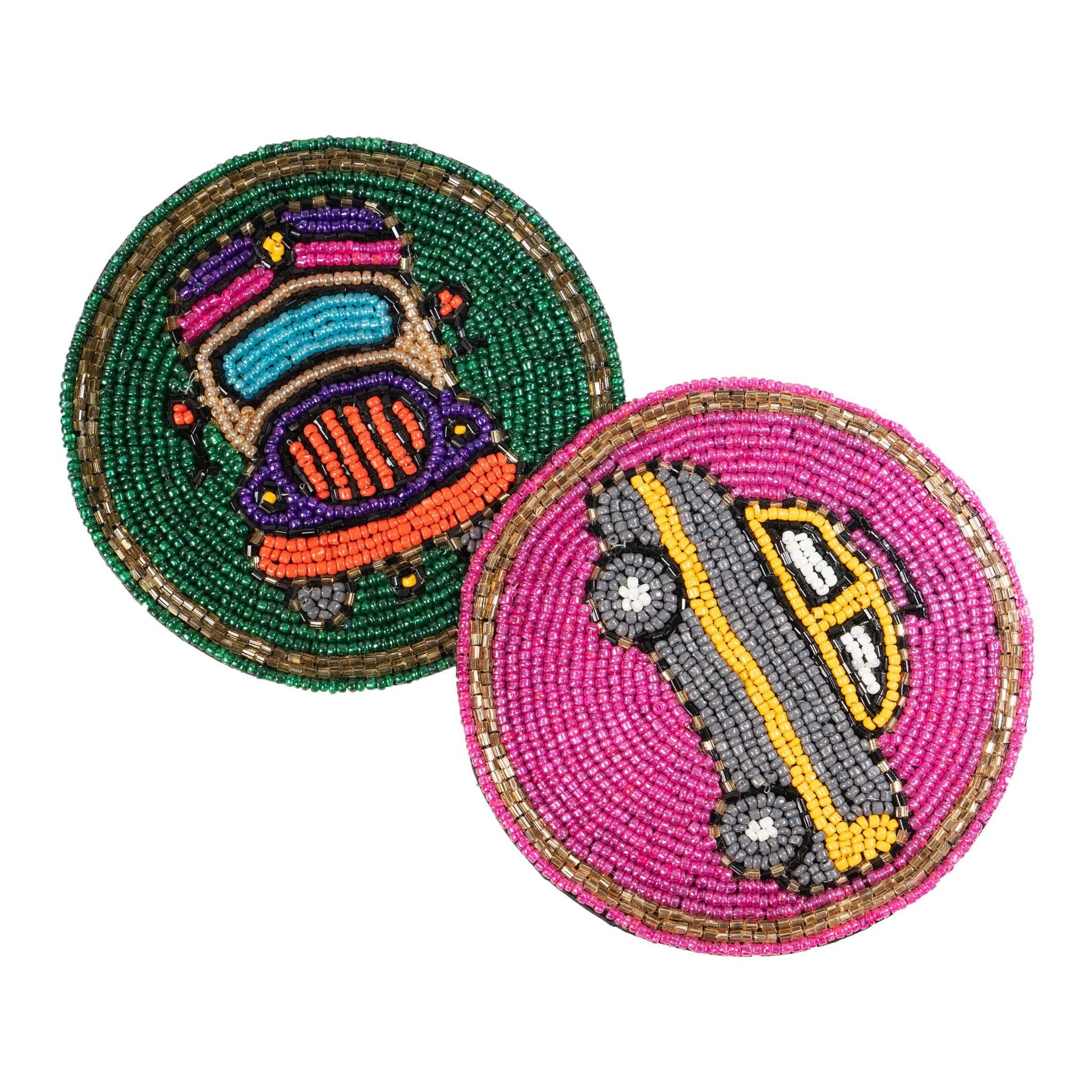 Beaded Coasters - City Theme (Set of 4) - Zaariya