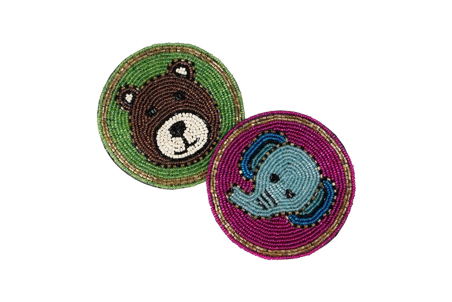 Beaded Coasters - Safari Theme (Set of 4) - Zaariya