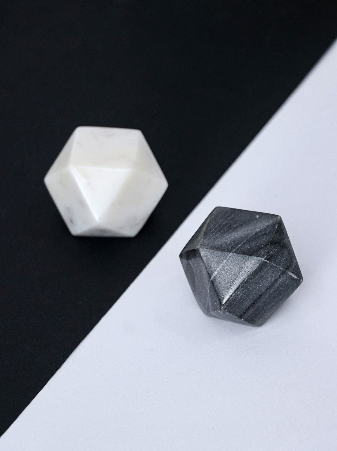 Set of 2 Marble Geometric Paper Weight - Zaariya